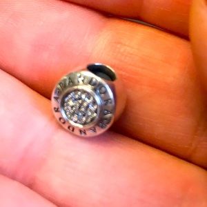 Pandora logo charm with pave cz